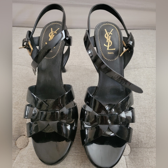 YSL Tribute Platform Sandals - Picture 1 of 5